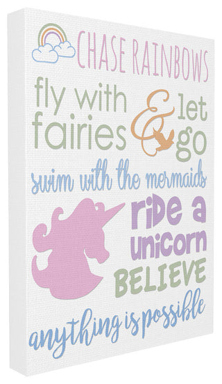 Stupell Industries Chase Rainbows Believe Typography, 24 x 30