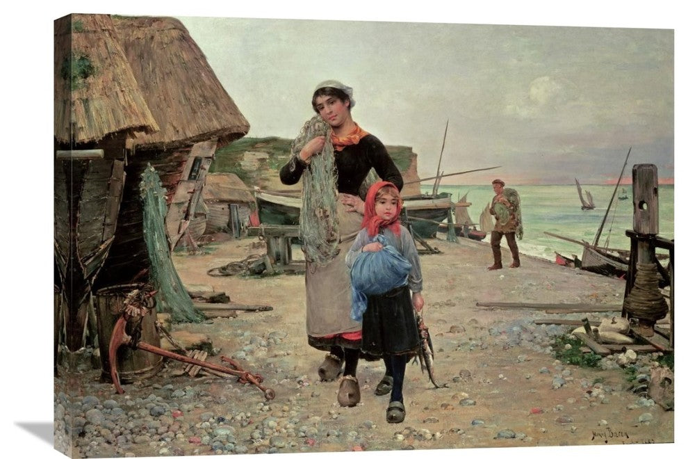"Fisherfolk Returning With Their Nets" Artwork, 30" x 21"