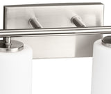 Replay Collection 48" 6-Light Brushed Nickel Etched Glass Bath Vanity Light