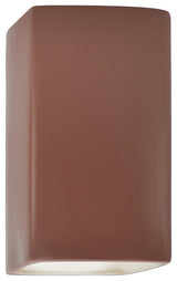 Ambiance Large Rectangle Wall Sconce, Closed, Canyon Clay, E26