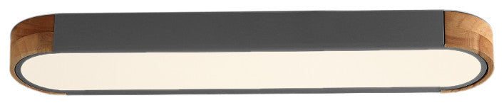 Simple Oval Dimmable LED Flush Mount, Gray, Warm White Light