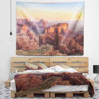 Hunts Mesa Panorama Landscape Wall Tapestry, 60"x50"