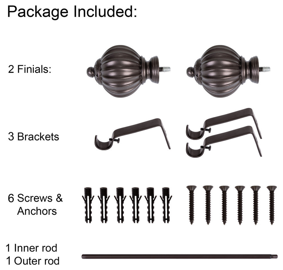 UTOPIA ALLEY 3/4 Inch Curtain Rod - Curtain Rods For Windows 48 to 86 Inch, Oil Rubbed Bronze