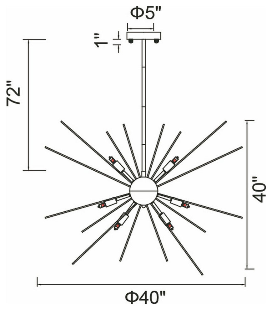 Savannah 14 Light Chandelier With Black Finish