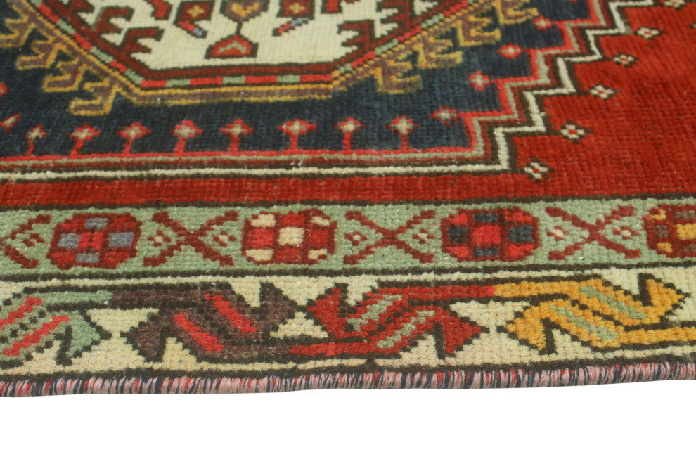 Fine Vintage Distressed Bagga Red/Beige Runner, 3'1x10'9