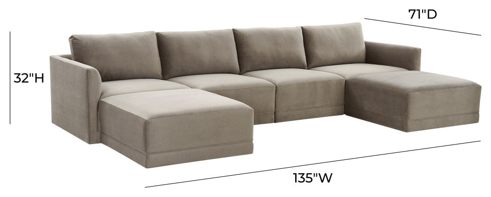Willow Taupe Modular U Sectional