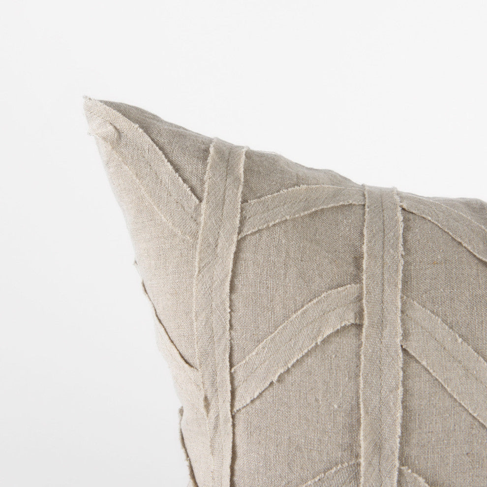Mercana "Ivivva" 20x20 Beige Fabric Textured Decorative Pillow Cover
