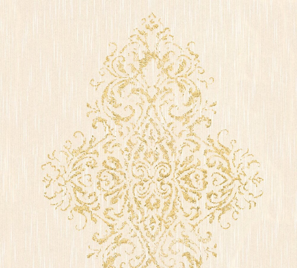 Luxury, A High Quality Ensemble Gold Wallpaper Roll, Traditional Wall Decor