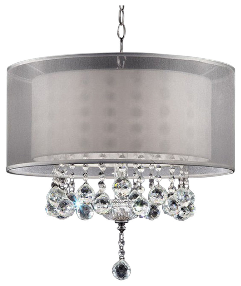 LILA Traditional Ceiling Lamp Silver Metal