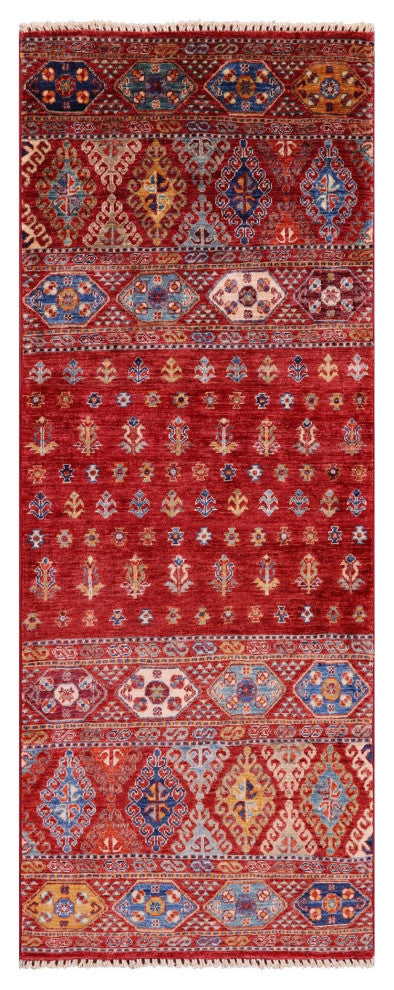 Runner Khorjin Super Kazak Hand Knotted Rug 2' 7" X 6' 9" Q5849