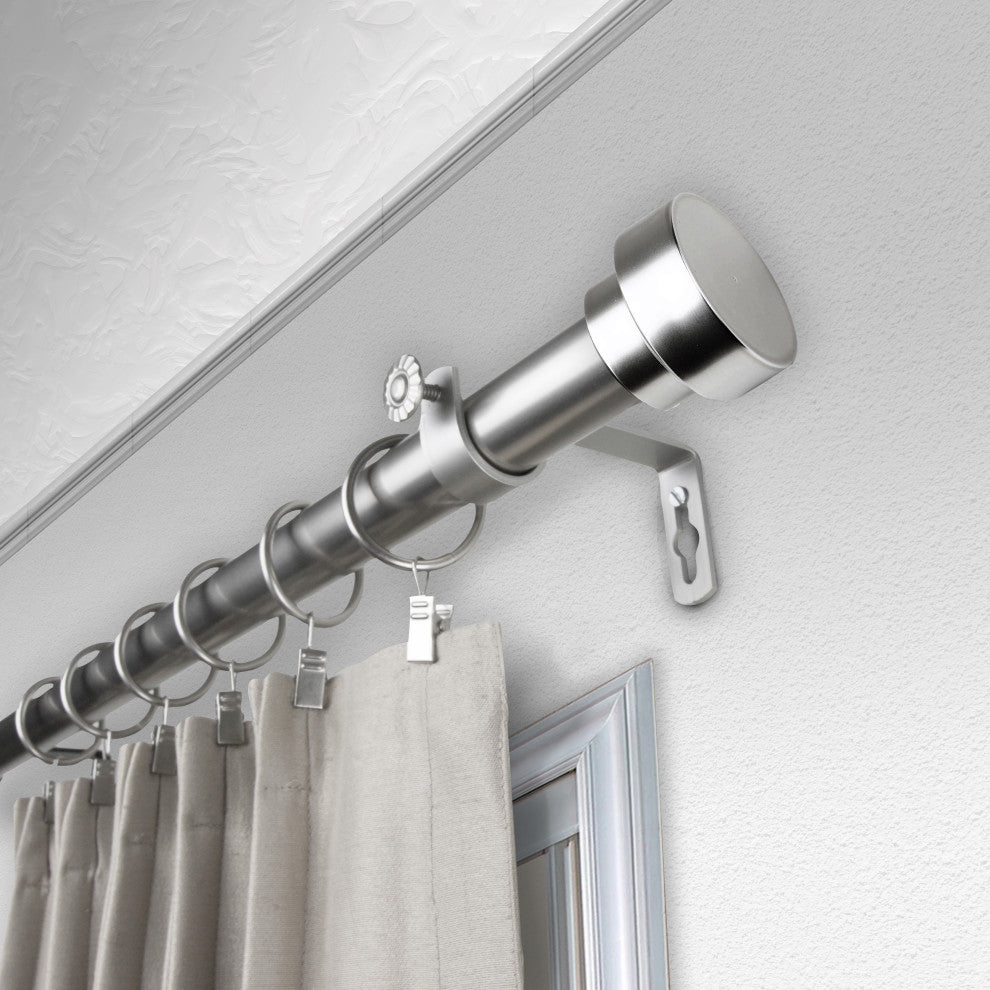 Bonnet 1" Curtain Rod, Satin Nickel, 48-84"