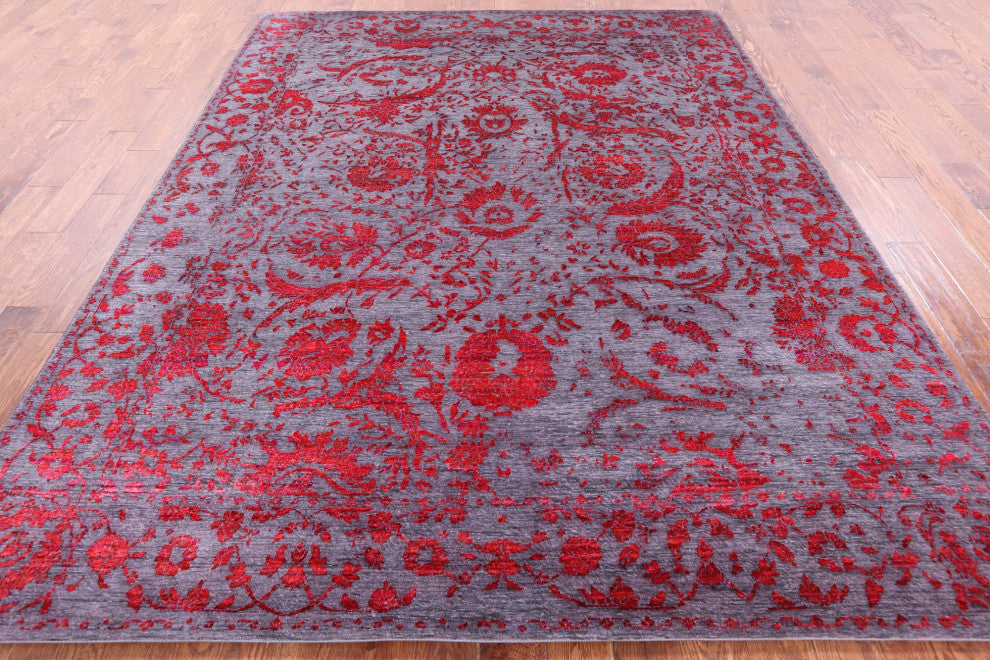 Persian Wool and Silk Handmade Rug 7' 11" X 10' 2" Q8566