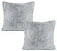Solid Light Faux Fur Pillow Shell, Set of 2, Vapor Gray