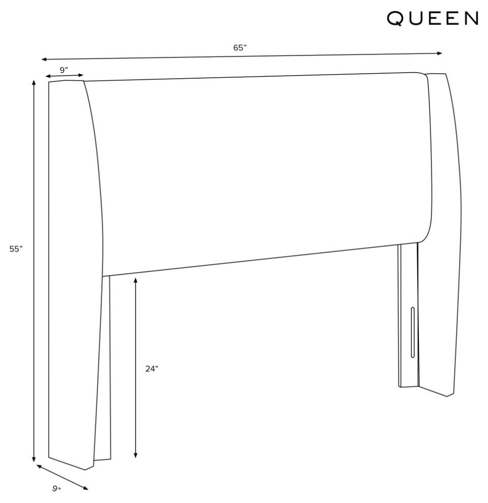 Queen Wingback Headboard, Fritz Indigo