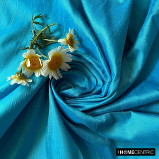 Ocean Blue Silk Dupioni Fabric By The Yard, 6 Yards For Curtain, Dress Wholesale
