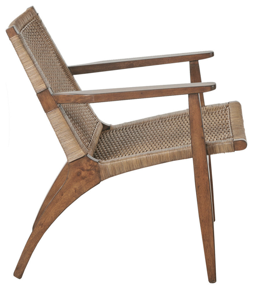 Madison Park Clearwater Rustic Farmhouse Ratten Seat Arm Chair, Natural