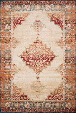 Isadora Rug, Ant. Ivory and Sunset, 1'6"x1'6" Sample Swatch