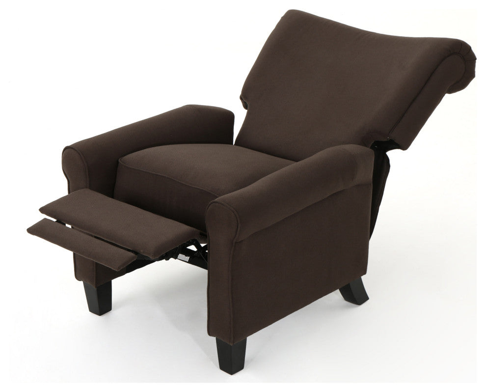 GDF Studio Thelma Traditional Fabric Recliner, Coffee