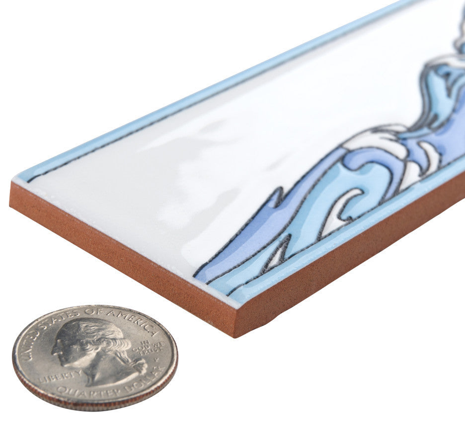 Captain Kanagawa Wave Glacier Blue Ceramic Wall Trim