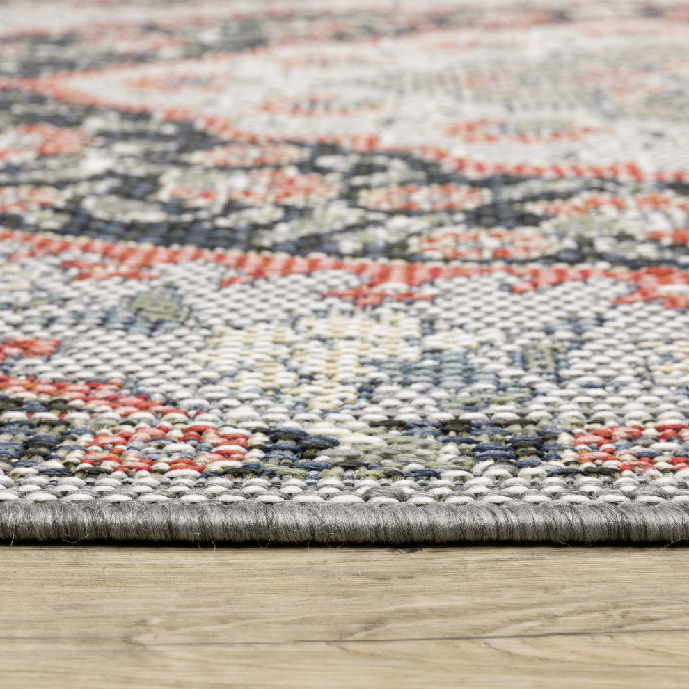 Citron Medallion Indoor/Outdoor Area Rug, 9'10" x 12'10"