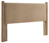 Rael Performance Velvet Queen Headboard, Taupe
