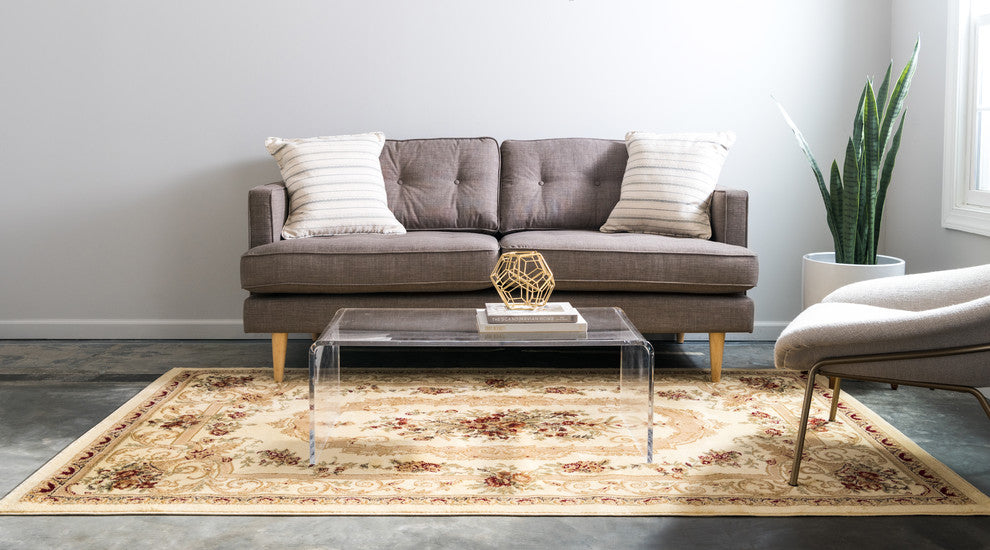 Unique Loom Cream Henry Versailles 2' 2 x 3' 0 Area Rug