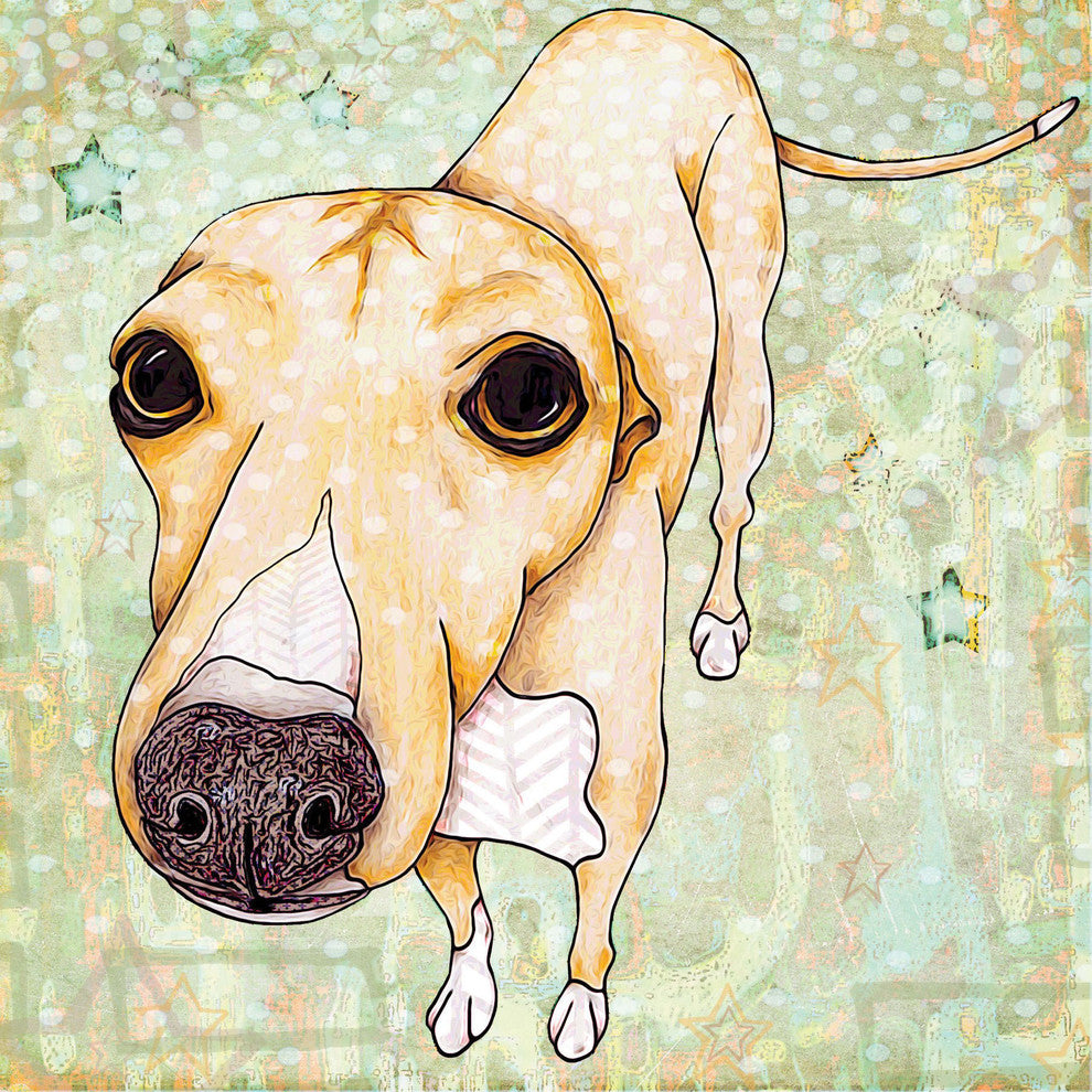 "Greyhound Pop Art" Canvas Print by Stephanie Gerace, 100x100 cm
