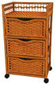 31" Natural Fiber Chest of Drawers on Wheels, Honey