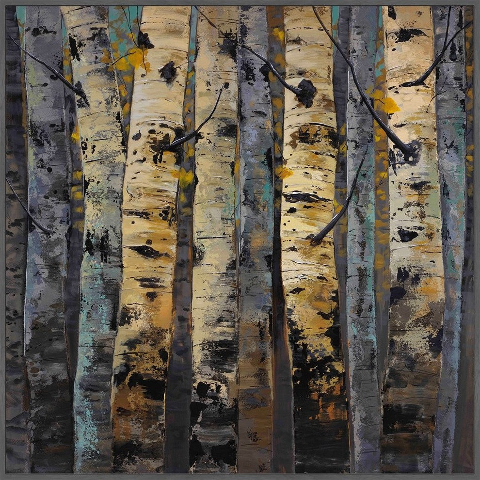 "Gold Infusion II" Floater Framed Painting Print on Canvas, 32"x32"