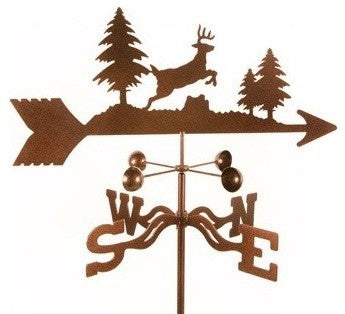 Jumping Deer Weathervane With 4 Sided Mount