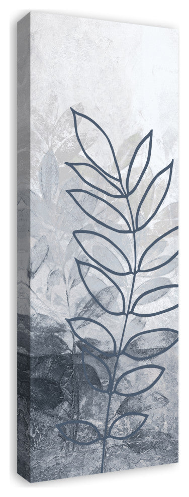 Ferns In Blue 12 x 36 Canvas Wall Art