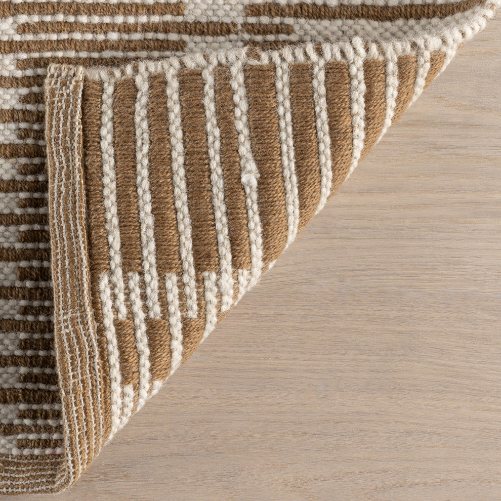 Virgo Striped Reversible Wool Area Rug, Natural 3' x 5'