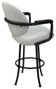 Swivel Counter 26", 30" or Extra Tall 34" Metal Bar Stool M-70, White Vinyl - Black, 26"