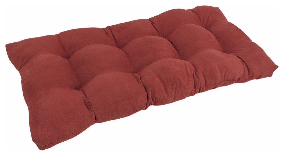 42"x19" Squared Micro Suede Tufted Loveseat Cushion, Red Wine