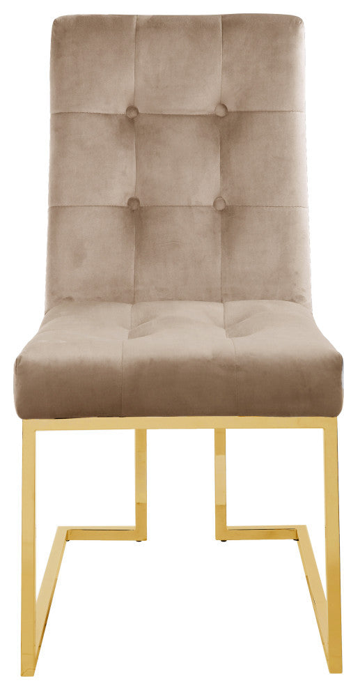 Pierre Velvet Upholstered Dining Chair (Set of 2), Beige