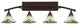 Bow 4-Light Bath Bar, with 7" Green Sunray Art Glass, Bronze