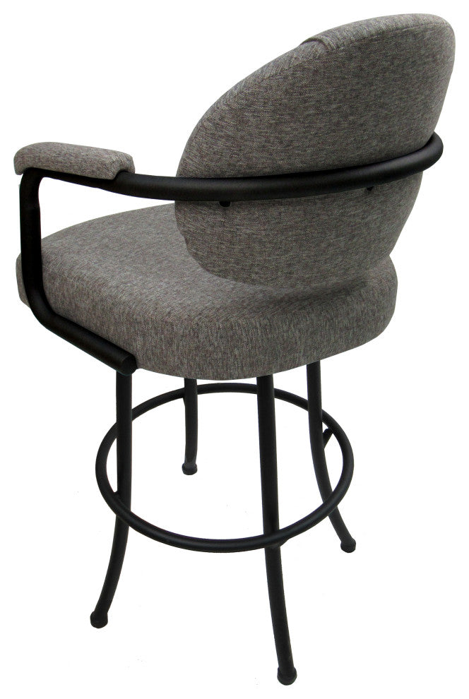 Swivel Counter 26", 30" or Extra Tall 34" Metal Bar Stool M-70, Mojave Gray - Black, 26"