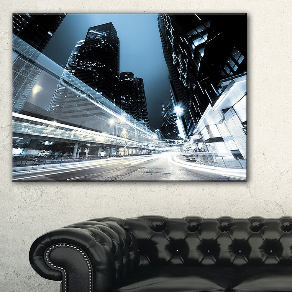 "Night Traffic in Hong Kong" Canvas Print