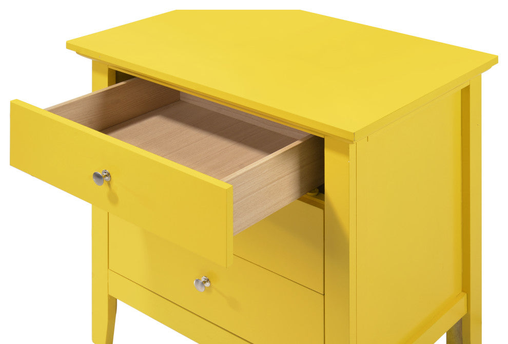 Whitley 3-Drawer Nightstand, Yellow
