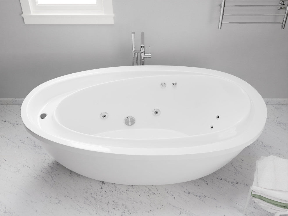 Leni 5.9 ft. Jetted Whirlpool Tub With Reversible Drain, White