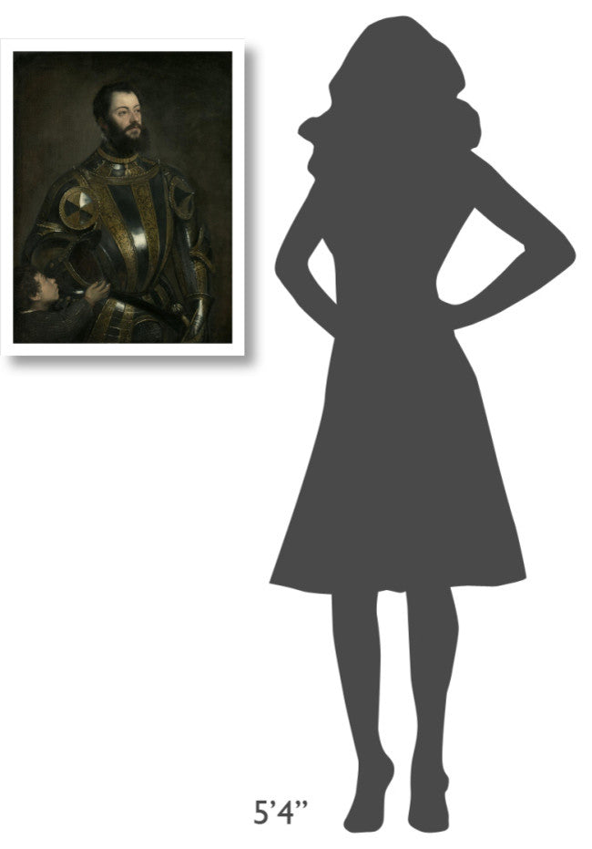 "Portrait of Alfonso d'Avalos, Marchese del Vasto, in Armor" Paper Art, 20"x26"
