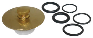 Kingston Brass Cover-Up Tub Push-Pull Drain Stopper, Brushed Brass