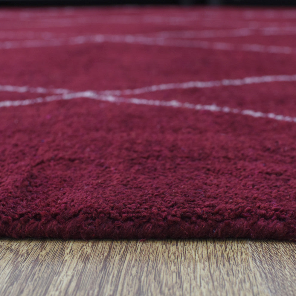 HAND KNOTTED LOOM SILK ECO-FRIENDLY AREA RUGS -8'x10',Rectangle,Red,Contemporary