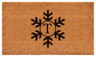 Calloway Mills Snowflake Monogram Doormat, 30"x48", Letter T