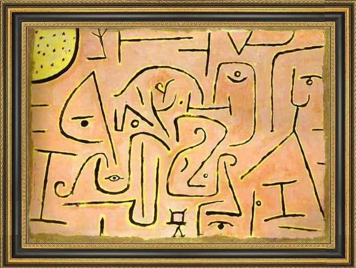 Paul Klee Contemplation - 16" x 24" Framed Premium Canvas Print