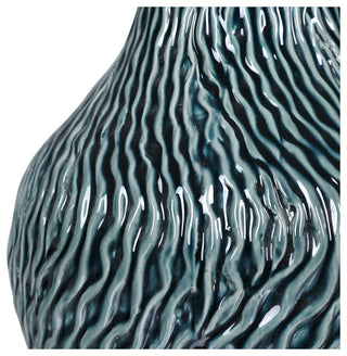 Uttermost 17842 Almera 7-1/2"W Ceramic and Crystal Bottles - Set - Dark Teal /