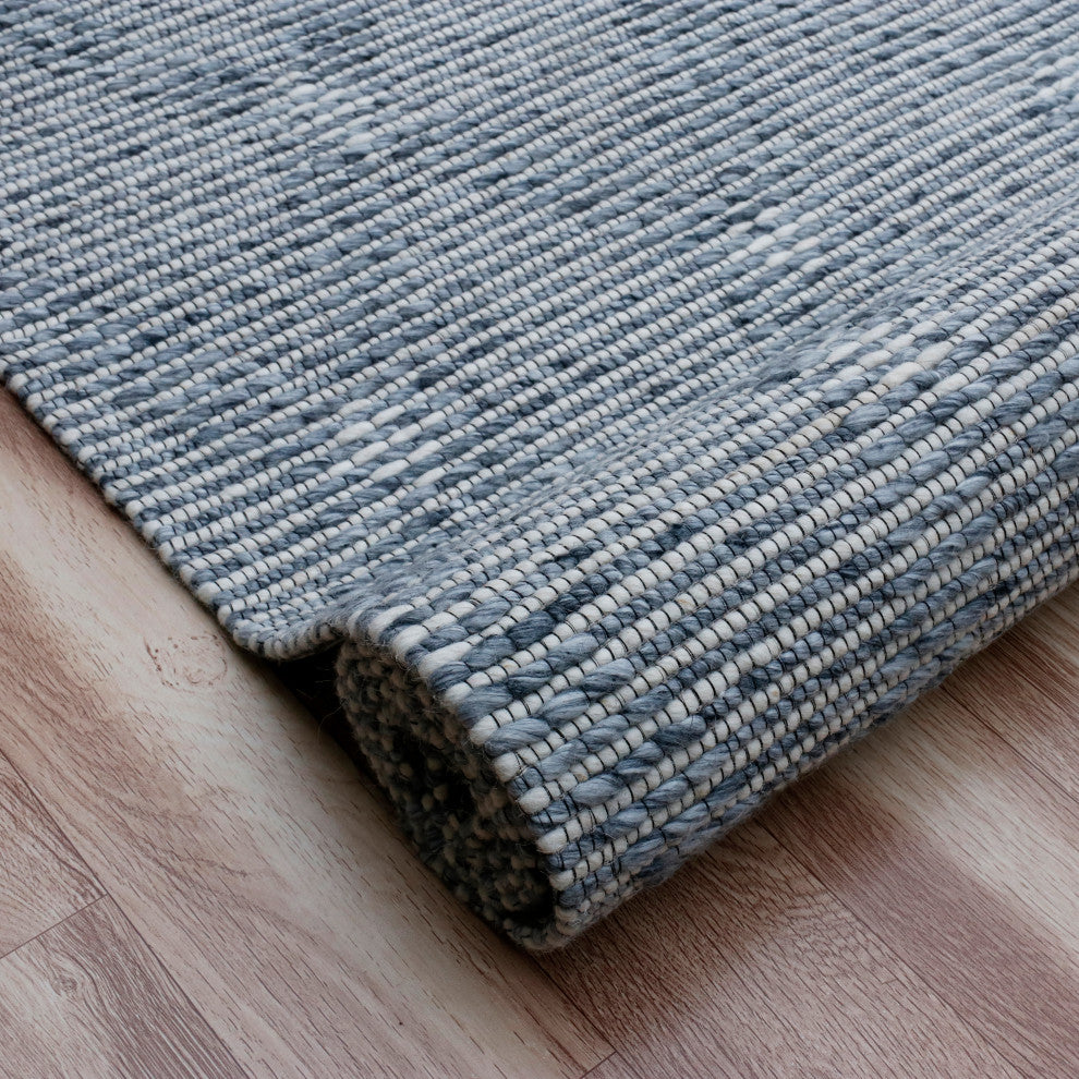 Camden Blue/Ivory Transitional Diamond Wool Indoor Area Rug, 9' x 12'