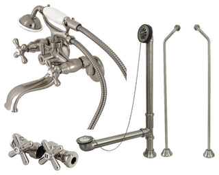 CCK225SND Wall Mount Tub Faucet Package With Supply Line, Brushed Nickel