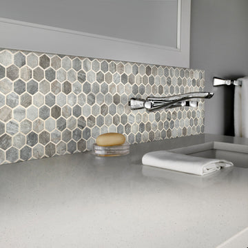 MSI SMOT-GLS-6MM-V2 12" x 13" Hexagon Geometric Mosaic Wall Tile - Stonella