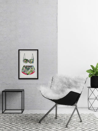 "Tropic Paradise Swimsuit" Framed Painting Print, 24"x36"
